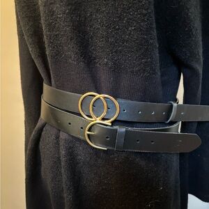 $10 Friday 1 American Eagle Black Belt with brass and 1 brand unknown w/Gold